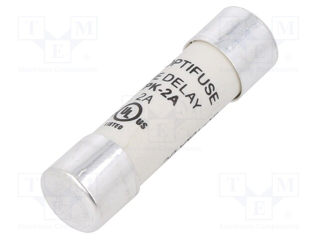 Fuse: fuse; time-lag; 2A; 500VAC; cylindrical,industrial