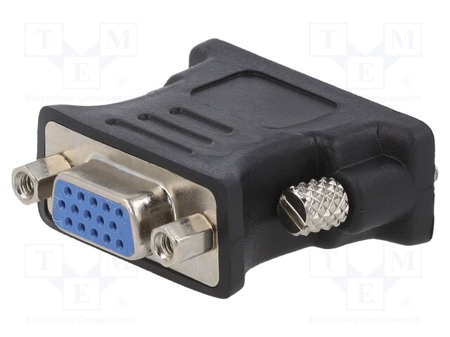 Adapter; D-Sub 15pin HD female,DVI-I (24+5) plug; Colour: black