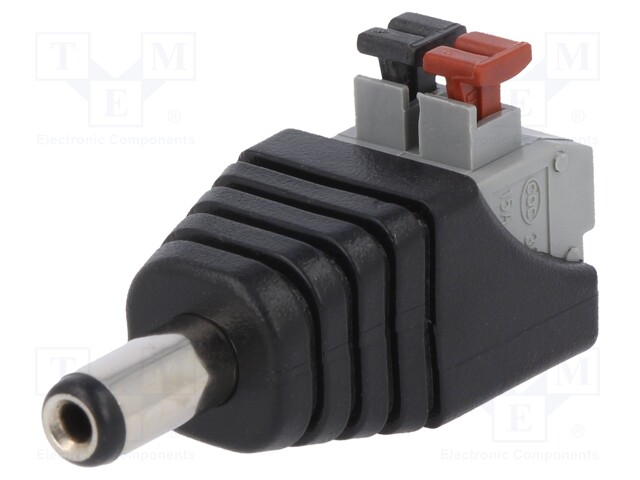 Transition: adapter; 5,5/2,1mm; 5.5mm; 2.1mm; spring clamp