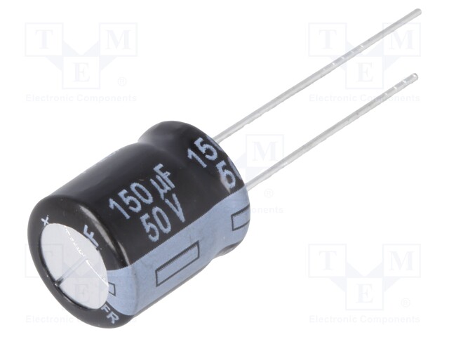 Capacitor: electrolytic; low impedance; THT; 150uF; 50VDC; ±20%