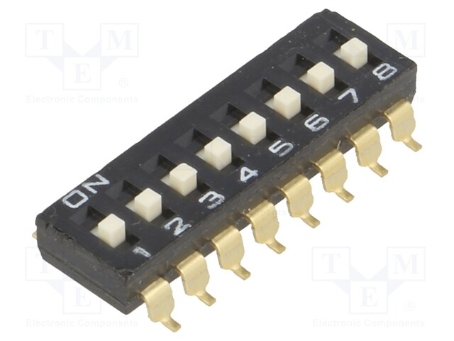 Switch: DIP-SWITCH; Poles number: 8; ON-OFF; 0.025A/24VDC; Pos: 2