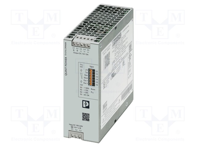 Power supply: switched-mode; 180W; 12÷15VDC; 12VDC; 15A; IP20; 1kg