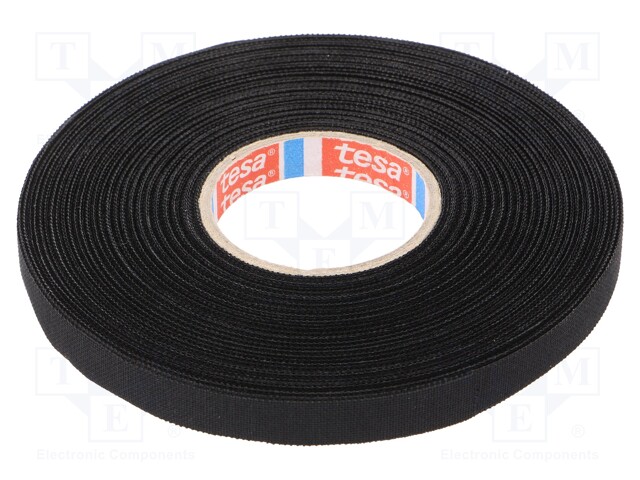 Fabric tape; PET wool; W: 9mm; L: 25m; black