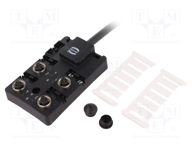 Distribution box; M12; PIN: 5; 10m; socket; 4A; -20÷80°C; IP68; IN: 4