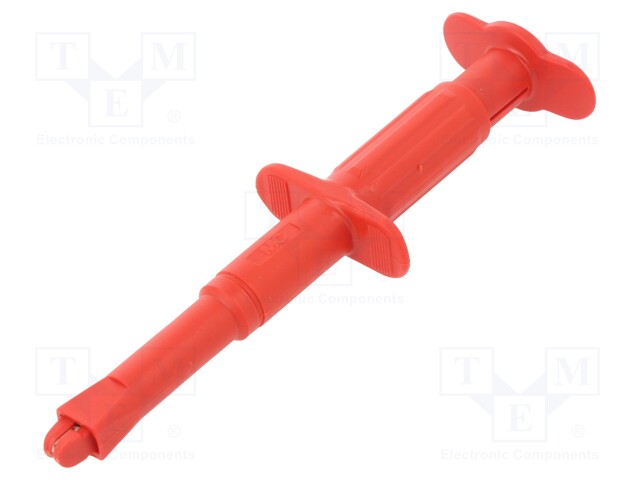 Clip-on probe; crocodile; 16A; 1kVDC; red; Grip capac: max.20mm