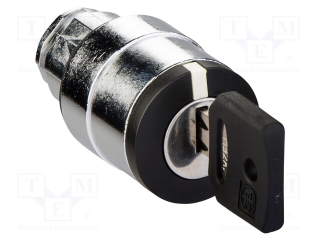 Switch: rotary with key; 22mm; black; Illumin: none; IP66; Ø22mm