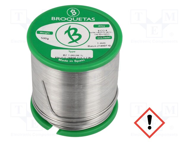 Soldering wire; Sn96,5Ag3Cu0,5; 1mm; 0.5kg; lead free; 217÷220°C