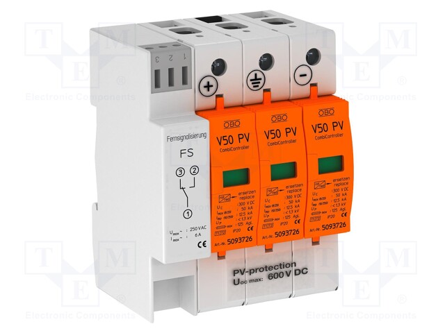 Surge arrestor; Mounting: DIN; IP20