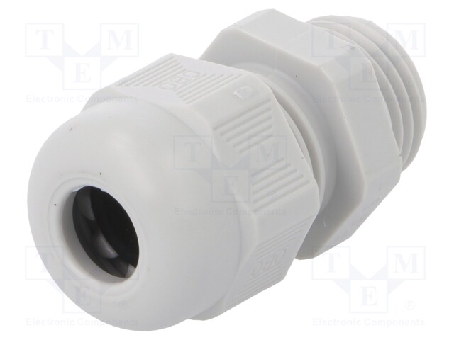 Cable gland; with thread PG; PG9; IP68; Mat: polyamide; light grey