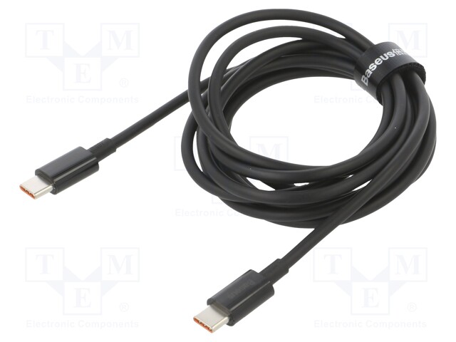 Cable; USB C plug,both sides; 2m; black; 100W