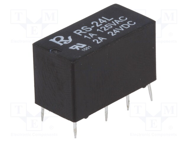 Relay: electromagnetic; DPDT; Ucoil: 24VDC; 1A/120VAC; 1.25A/30VDC