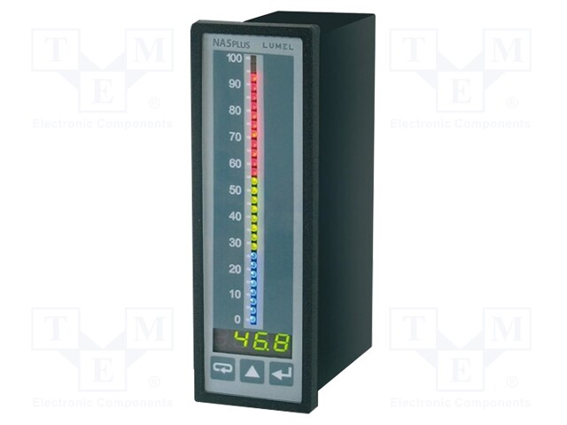 Meter; digital; LED, 4 digits, 7mm, green,7- colour bargraph