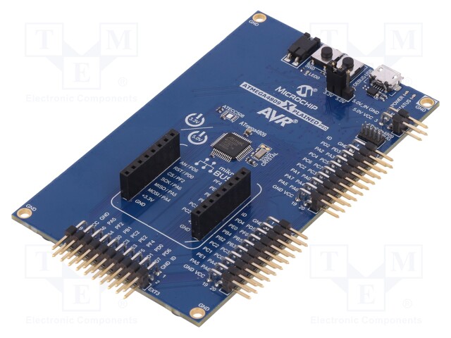 Dev.kit: Microchip AVR; Family: ATMEGA; 2 pushbuttons