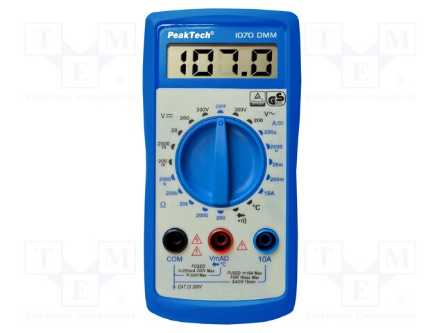 Digital multimeter; LCD 3,5 digit (2000); VAC: 200/300V