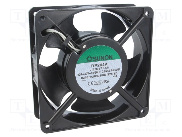 Fan: AC; axial; 230VAC; 119x119x38.5mm; 134m3/h; 42dBA; 2400rpm