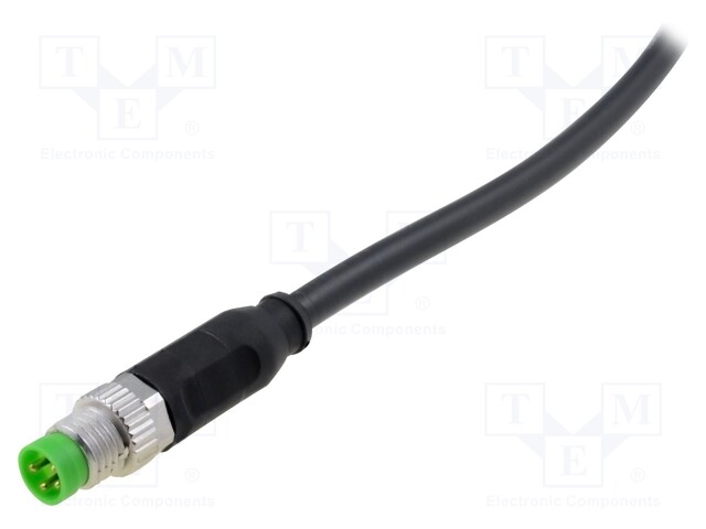 Connection lead; M8; PIN: 4; straight; 3m; plug; 30VAC; 4A; -20÷85°C