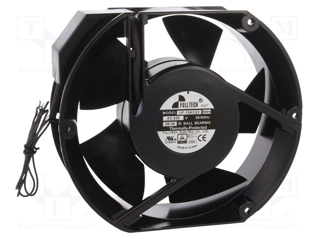 Fan: AC; axial; 230VAC; 172x150x55mm; 408m3/h; 55dBA; ball bearing