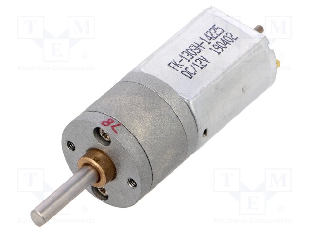 Motor: DC; with gearbox; 12VDC; 1.6A; Shaft: D spring; 180rpm