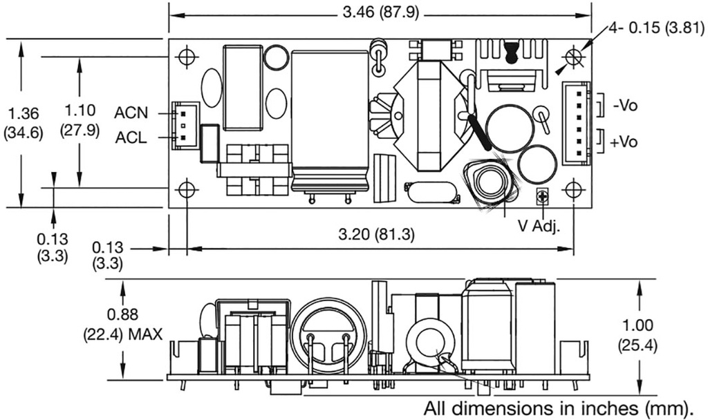 Power supply: switched-mode; 25W; 120÷370VDC; 85÷264VAC; OUT: 1