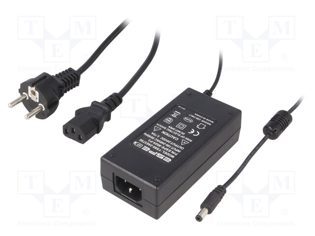 Power supply: switched-mode; 24VDC; 3.75A; Out: 5,5/2,5; 90W; 87%