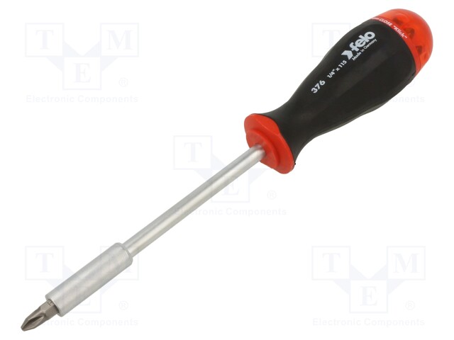 Kit: screwdriver; Features: spare bits placed inside the handle