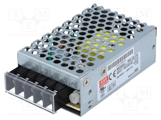 Power supply: switched-mode; modular; 26.4W; 24VDC; 78x51x28mm