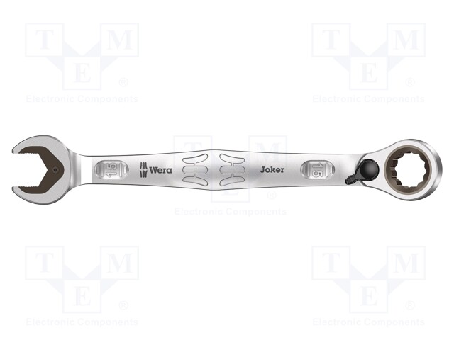 Key; combination spanner,with ratchet; 15mm; Overall len: 199mm