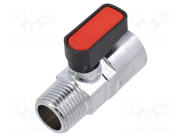 Mechanical ball valve; Temp: -20÷80°C; Mat: nickel plated brass