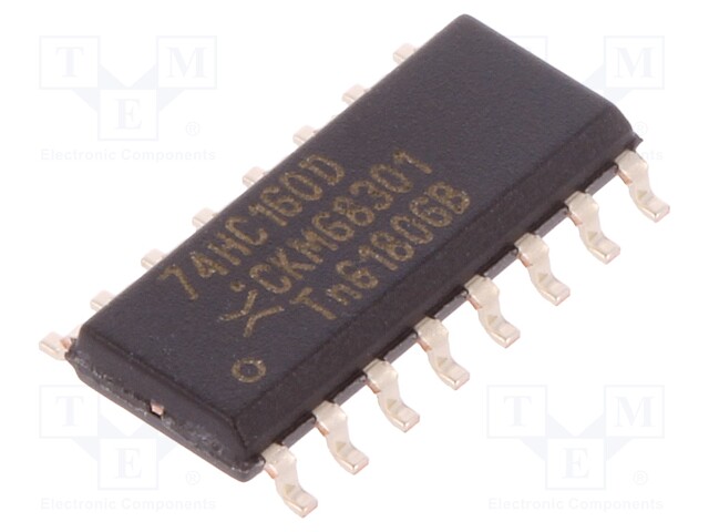 IC: digital; 4bit,asynchronous,decade counter; Series: HC; SMD