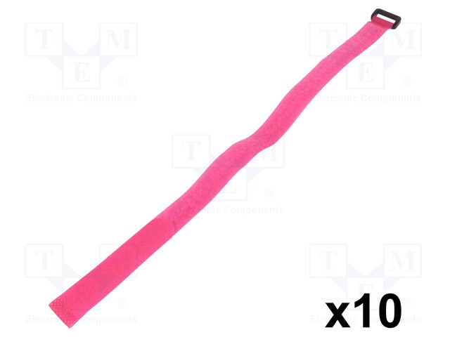 Velcro tie; L: 500mm; W: 20mm; polyamide; pink; UL94V-2; Pcs: 10