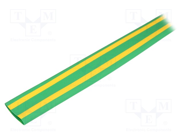 Heat shrink sleeve; thin walled; 3: 1; 12mm; L: 30m; yellow-green