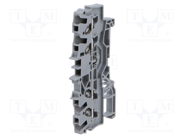 Splice terminal: rail; 0.25÷2.5mm2; ways: 1; terminals: 4; grey