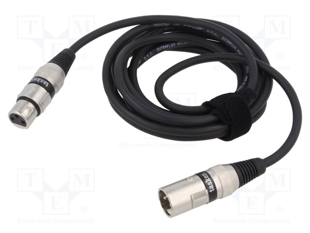 Cable; XLR male 3pin,XLR female 3pin; 9m; black; 0.25mm2; Cores: 2