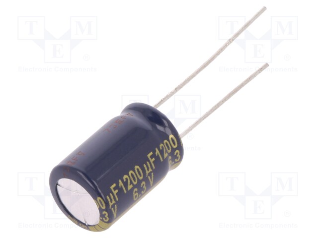 Capacitor: electrolytic; low impedance; THT; 1200uF; 6.3VDC; ±20%