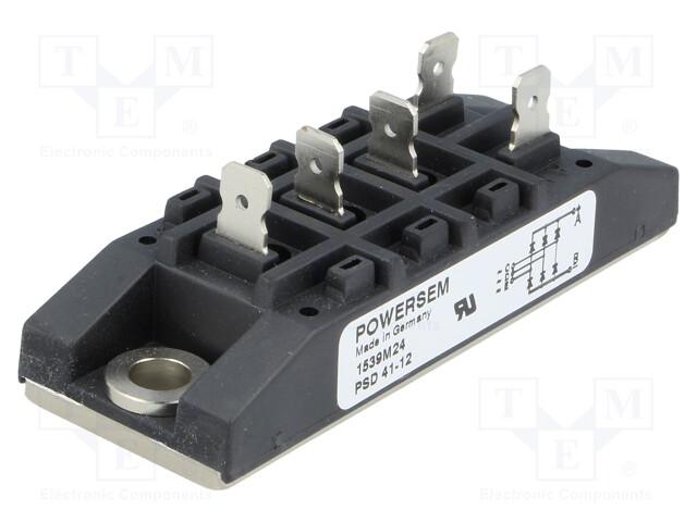 Three-phase bridge rectifier; Urmax: 1.2kV; If: 70A; Ifsm: 550A