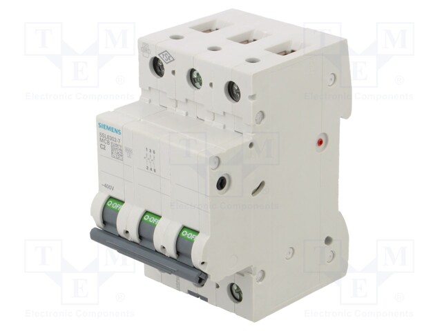 Circuit breaker; 400VAC; Inom: 2A; Poles: 3; DIN; Charact: C; 6kA