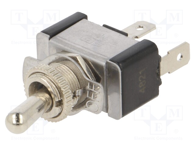 Switch: toggle; Pos: 2; SPST; OFF-ON; 21A/14VDC; 0÷65°C; 50mΩ; TA/TA2