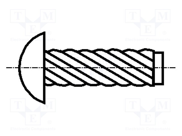 Screw rivet pin; A2 stainless steel; BN: 689; Ø: 3.5mm; L: 9.52mm