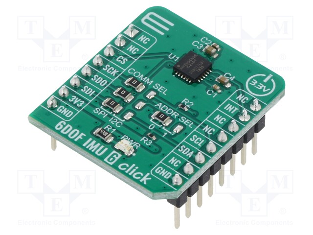 Click board; accelerometer,gyroscope; I2C,SPI; ICM-20689; 3.3VDC