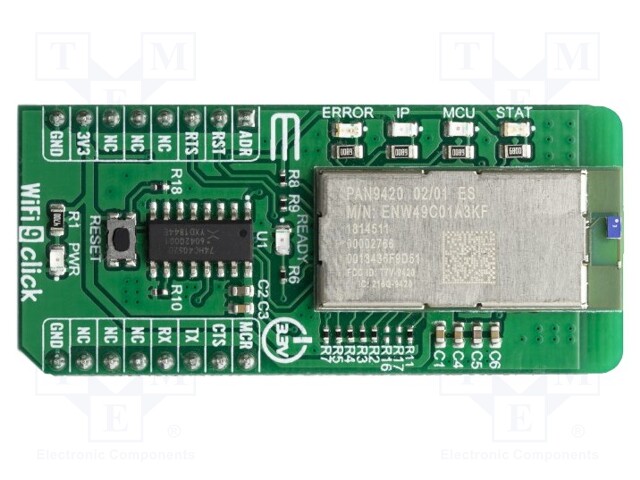 Click board; WiFi; GPIO,UART; PAN9420; mikroBUS connector; 3.3VDC