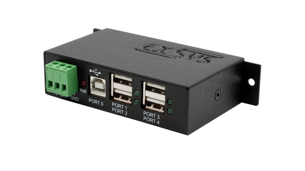 EX-1163HM - Industrial USB Hub, USB 2.0, USB-B Socket; USB-A Socket x4