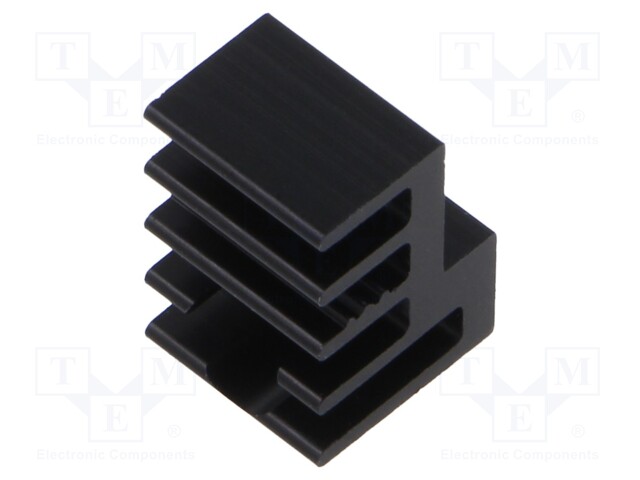 Heatsink: extruded; grilled; TO220; black; L: 10mm; W: 10.7mm; H: 15mm