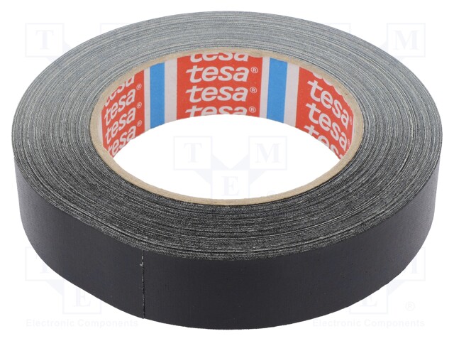 Tape: duct; W: 25mm; L: 0.025m; D: 310um; black; natural rubber; 13%