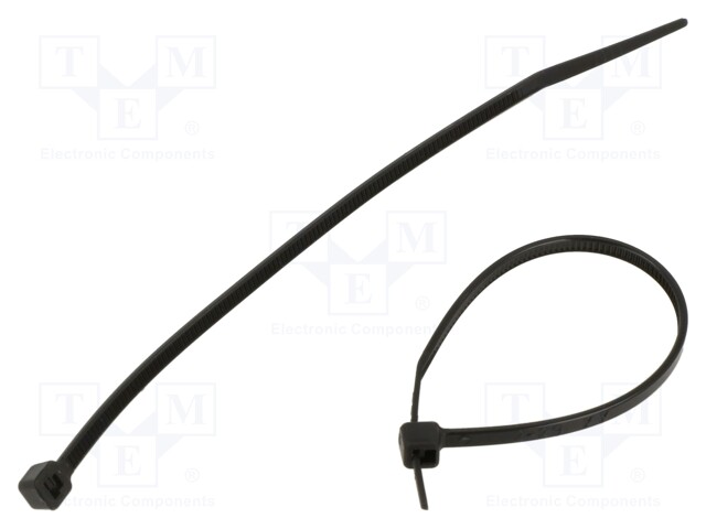 Cable tie; L: 120mm; W: 2.5mm; polyamide; 80N; black; 100pcs; UL94V-2