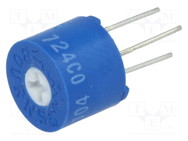 Potentiometer: mounting; horizontal,multiturn; 100kΩ; 0.5W; THT