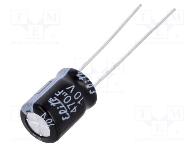 Capacitor: electrolytic; THT; 470uF; 10VDC; Ø8x11.5mm; Pitch: 3.5mm