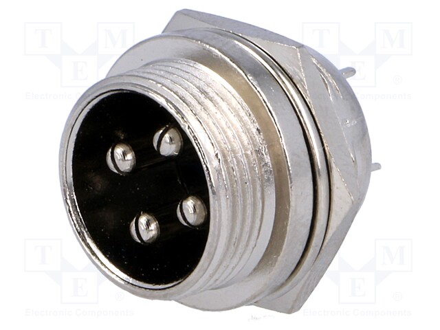 Socket; microphone; male; PIN: 4; for panel mounting