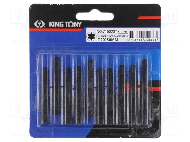 Screwdriver bit; Torx®; TX20; Overall len: 50mm