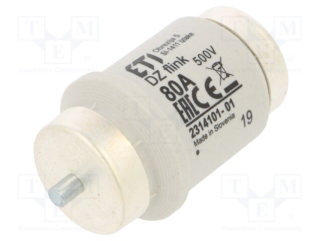 Fuse: fuse; quick blow; 80A; 500VAC; 500VDC; ceramic; DIV; D