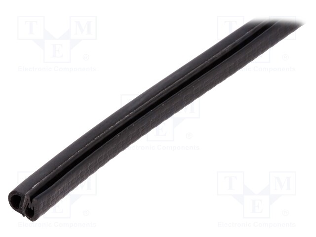 Hole and edge shield; EPDM,PVC; L: 5m; black; H: 9.5mm; W: 6.5mm